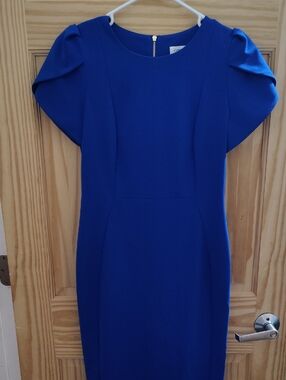 Calvin Klein Cobalt Blue Midi Sheath Dress
